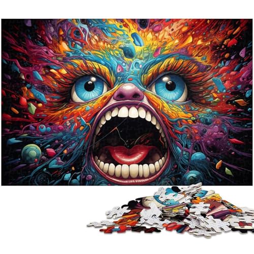 Buntes psychedelisches Wunder Geschehen Puzzle 1000 Teile für Erwachsene Lernspiel Herausforderung Spielzeug Wichtelgeschenke 1000 PCS (75x50cm) von zouxangzz