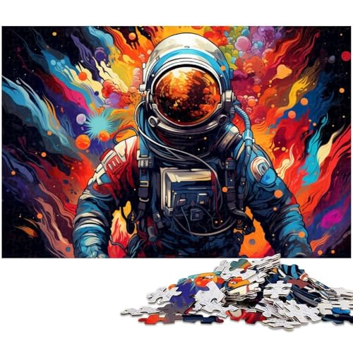 Buntes psychedelisches galaktisches Astronauten Puzzle 1000 Teile für Erwachsene Lernspiel Herausforderungsspielzeug Wichtelgeschenke 1000 Teile (75 x 50 cm) von zouxangzz