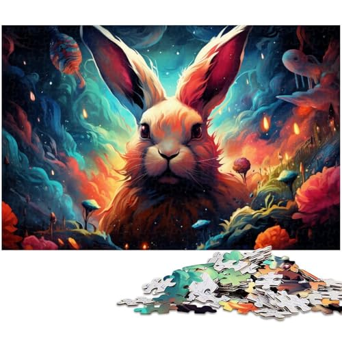 Buntes süßes Kaninchen Puzzle 1000 Teile Puzzle für Erwachsene Lernspiel Herausforderungsspielzeug Wichtelgeschenke 1000 Teile (75 x 50 cm) von zouxangzz