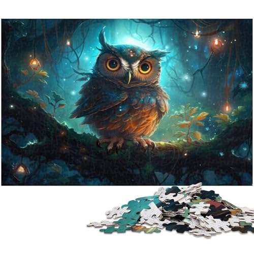 Eulen Puzzle 1000 Teile Puzzle für Erwachsene Lernspiel Herausforderungsspielzeug Wichtelgeschenke (Größe 38 x 26 cm) von zouxangzz