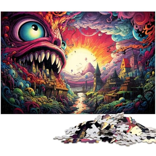Fantasie Farblandschafts Puzzle 1000 Teile für Erwachsene Lernspiel Herausforderungsspielzeug Wichtelgeschenke 1000 Teile (75 x 50 cm) von zouxangzz