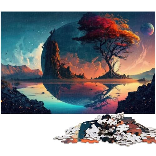Fantasie Landschaftspuzzle 1000 Teile Puzzle für Erwachsene Lernspiel Herausforderungsspielzeug Wichtelgeschenke (Größe 38 x 26 cm) von zouxangzz