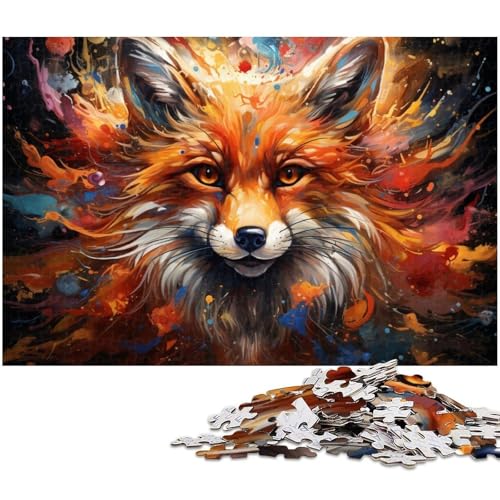 Fantasie Puzzle bunt Sternenhimmel Fuchs 1000 Teile Puzzle für Erwachsene Lernspiel Herausforderung Spielzeug Wichtelgeschenke 1000 Teile (38 x 26 cm) von zouxangzz