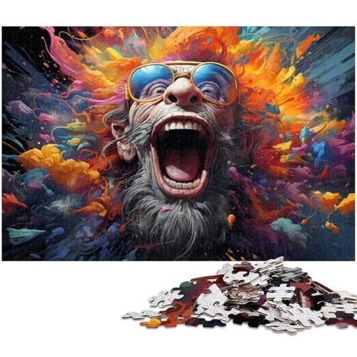Fantasie Puzzle farbenfrohes Orang Utan Puzzle 1000 Teile für Erwachsene Lernspiel Herausforderungsspielzeug Wichtelgeschenke 1000 Teile (38 x 26 cm) von zouxangzz