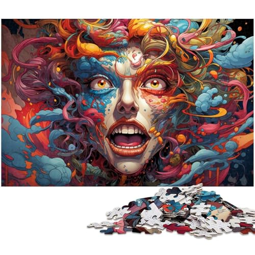 Fantasie Puzzle mit bunten Charakteren 1000 Teile für Erwachsene Lernspiel Herausforderungsspielzeug Wichtelgeschenke 1000 Teile (75 x 50 cm) von zouxangzz
