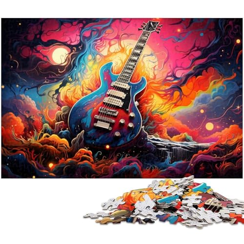 Fantasie farbiges Gitarren Puzzle 1000 Teile Puzzle für Erwachsene Lernspiel Herausforderungsspielzeug Wichtelgeschenke 1000 Teile (75 x 50 cm) von zouxangzz