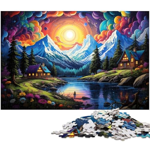 Fantasy Berglandschaft Puzzle 1000 Teile für Erwachsene Lernspiel Herausforderungsspielzeug Wichtelgeschenke 1000 Teile (75 x 50 cm) von zouxangzz