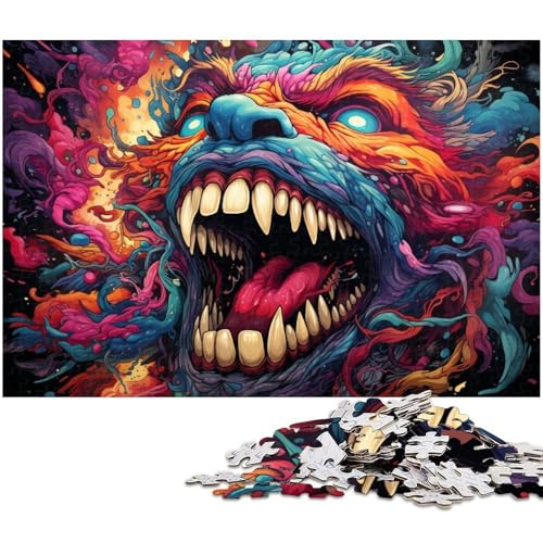 Fantasy Monster Puzzle für Erwachsene 1000 Teile Holzpuzzle lustiges Geschenk 1000 Teile (75 x 50 cm) von zouxangzz