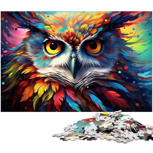 Fantasy Puzzle mit Sternenhimmel und Eule 1000 Teile für Erwachsene Lernspiel Herausforderung Spielzeug Wichtelgeschenke 1000 Teile (75 x 50 cm) von zouxangzz