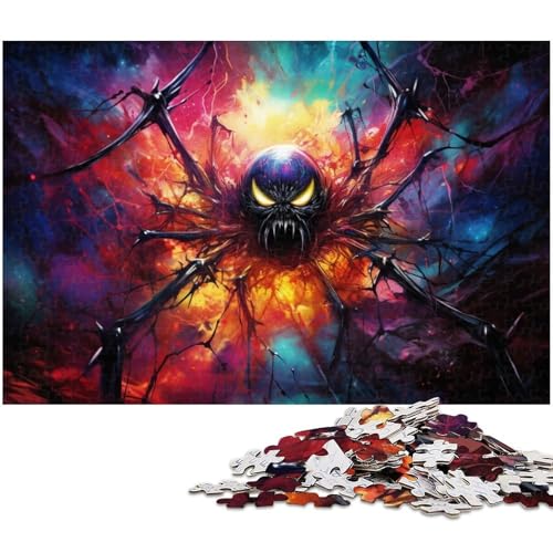 Farbiges Spinnen Puzzle 1000 Teile für Erwachsene Lernspiel Herausforderungsspielzeug Wichtelgeschenke 1000 Teile (75 x 50 cm) von zouxangzz