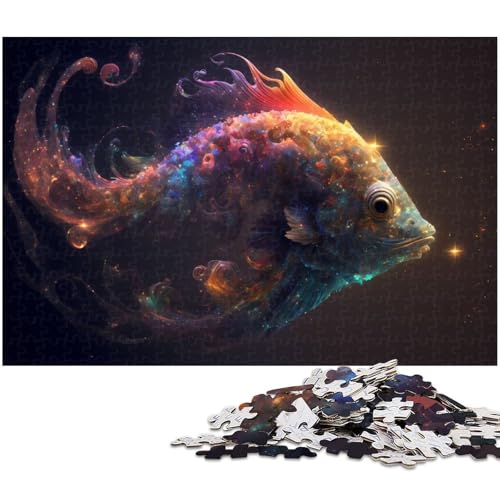Fisch Puzzle 1000 Teile Puzzle für Erwachsene Lernspiel Herausforderungsspielzeug Wichtelgeschenke (Größe 75 x 50 cm) von zouxangzz