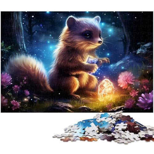 Galaxy Raccoon Puzzle 1000 Teile für Erwachsene Lernspiel Herausforderungsspielzeug Wichtelgeschenke (Größe 38 x 26 cm) von zouxangzz