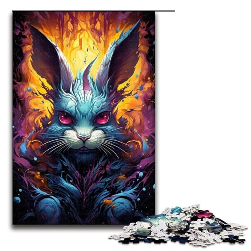 Jigsaw Puzzle 1000 Teile für Erwachsene und Kinder buntes mechanisches Kaninchen Puzzle für Erwachsene Holzpuzzle 75 x 50 cm von zouxangzz