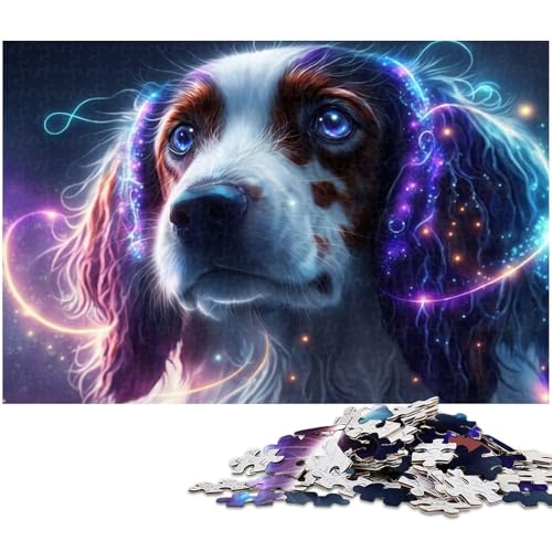 Kosmisches Weltraum Hunde Puzzle 1000 Teile für Erwachsene Lernspiel Herausforderungsspielzeug Wichtelgeschenke (Größe 38 x 26 cm) von zouxangzz