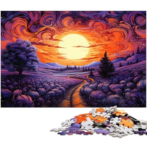 Lavendelfelder in der Provence 1000 teiliges Puzzle für Erwachsene Lernspiel Herausforderungsspielzeug Wichtelgeschenke 1000 Teile (38 x 26 cm) von zouxangzz