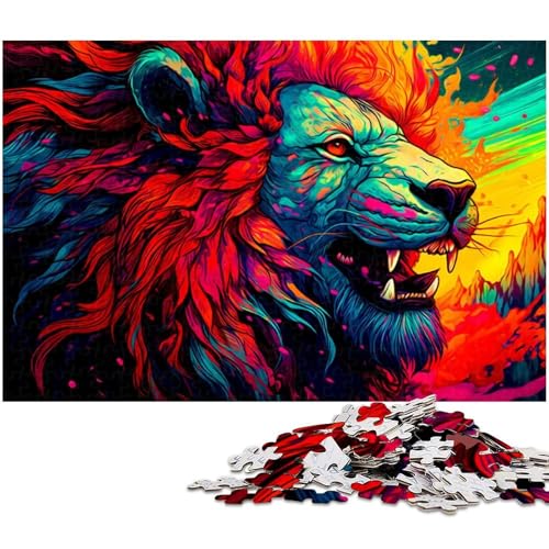 Löwen Puzzle 1000 Teile Puzzle für Erwachsene Lernspiel Herausforderungsspielzeug Wichtelgeschenke (Größe 75 x 50 cm) von zouxangzz