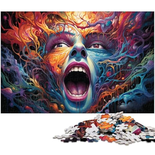 Malen Farbe Gesicht Puzzle 1000 Teile für Erwachsene Lernspiel Herausforderung Spielzeug Wichtelgeschenke 1000 Teile (75 x 50 cm) von zouxangzz