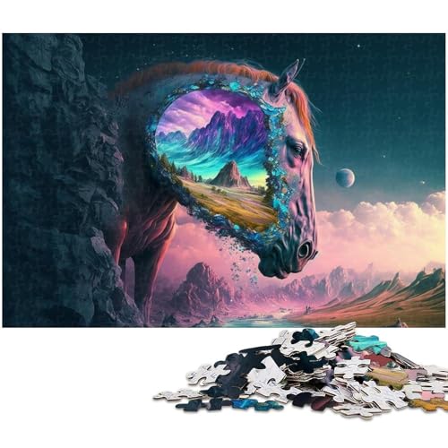 Pferdepuzzle 1000 Teile Puzzle für Erwachsene Lernspiel Herausforderungsspielzeug Wichtelgeschenke 1000 Teile (75 x 50 cm) von zouxangzz