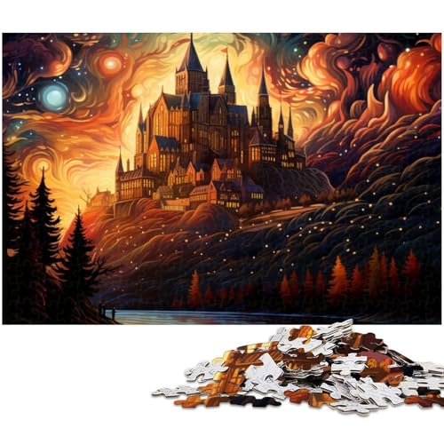 Psychedelischer Pena Nationalpalast bei Nacht 1000 teiliges Puzzle für Erwachsene Lernspiel Herausforderungsspielzeug Wichtelgeschenke (Größe 38 x 26 cm) von zouxangzz