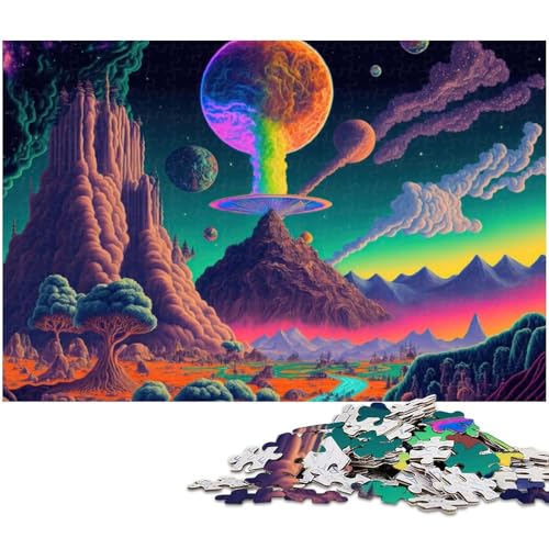 Psychedelisches Naturpuzzle 1000 Teile für Erwachsene Lernspiel Herausforderungsspielzeug Wichtelgeschenke (Größe 38 x 26 cm) von zouxangzz