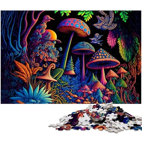 Psychedelisches Pilzwald Puzzle 1000 Teile für Erwachsene Lernspiel Herausforderungsspielzeug Wichtelgeschenke (Größe 75 x 50 cm) von zouxangzz
