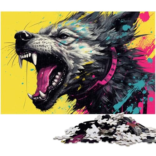 Psychedelisches Puzzle für Erwachsene 1000 Teile „Die Hyäne Holzpuzzle lustiges Geschenk (Größe 75 x 50 cm) von zouxangzz