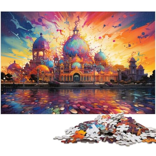 Psychedelisches farbenfrohes Landschaftspuzzle 1000 Teile für Erwachsene Lernspiel Herausforderungsspielzeug Wichtelgeschenke 1000 Teile (75 x 50 cm) von zouxangzz