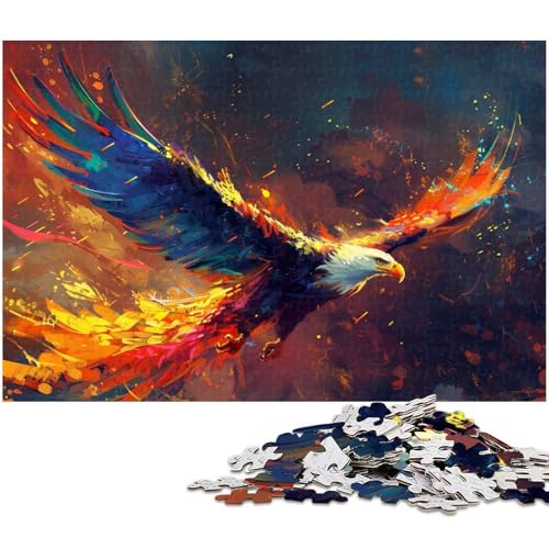 Puzzle 1000 Teile Adler Puzzle im Ölgemälde Stil für Erwachsene Holzpuzzle Spielzeug Wanddekoration (Größe 75 x 50 cm) von zouxangzz