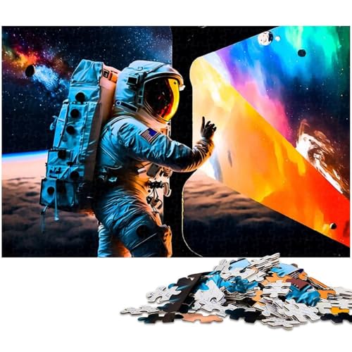 Puzzle 1000 Teile Astronauten Puzzle für Erwachsene Papierpuzzle Spielzeug Wanddekoration (Größe 38 x 26 cm) von zouxangzz