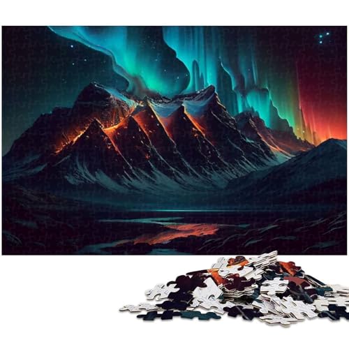 Puzzle 1000 Teile Aurora Borealis Puzzle für Erwachsene Papierpuzzle Spielzeug Wanddekoration 1000 Teile (38 x 26 cm) von zouxangzz
