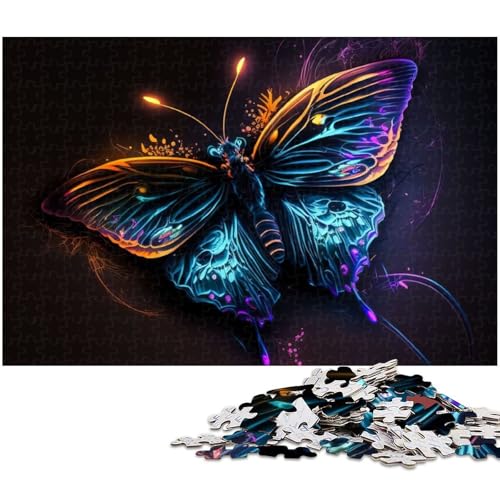 Puzzle 1000 Teile Blauer Schmetterling Puzzle für Erwachsene Papierpuzzle Spielzeug Wanddekoration (Größe 38 x 26 cm) von zouxangzz