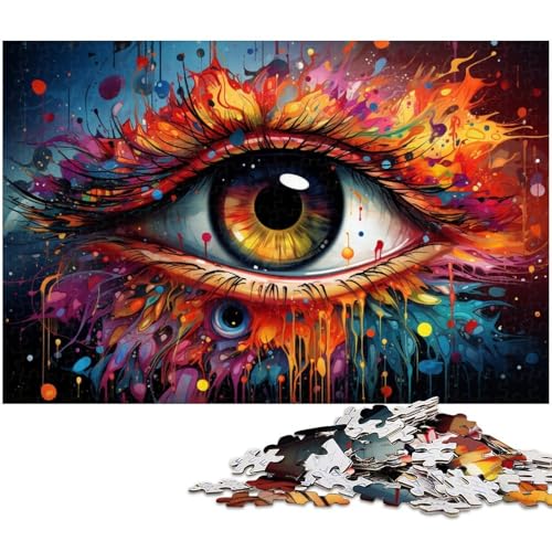 Puzzle 1000 Teile Bunte Kunstaugen Puzzle für Erwachsene Holzpuzzle Spielzeug Wanddekoration 1000 Teile (75 x 50 cm) von zouxangzz