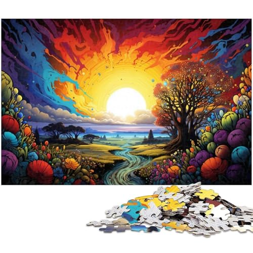Puzzle 1000 Teile Bunte Naturlandschaft Puzzle für Erwachsene Holzpuzzle Spielzeug Wanddekoration 1000 Teile (75 x 50 cm) von zouxangzz