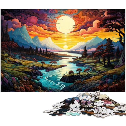 Puzzle 1000 Teile Bunte Psychedelia auf den Golfinseln Puzzle für Erwachsene Holzpuzzle Spielzeug Wanddekoration 1000 Teile (75 x 50 cm) von zouxangzz