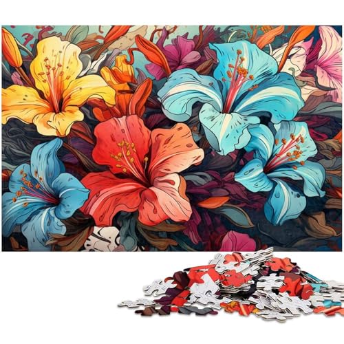 Puzzle 1000 Teile Bunte Psychedelia der Rhododendren Puzzle für Erwachsene Papierpuzzle Spielzeug Wanddekoration 1000 Teile (38 x 26 cm) von zouxangzz