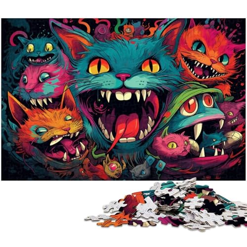 Puzzle 1000 Teile Bunte Tiere Puzzle für Erwachsene Holzpuzzle Spielzeug Wanddekoration 1000 Teile (75 x 50 cm) von zouxangzz