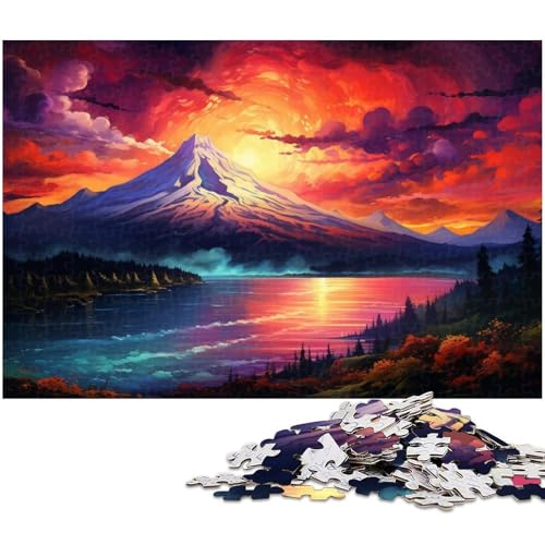 Puzzle 1000 Teile Bunte psychedelische Landschaft Puzzle für Erwachsene Papierpuzzle Spielzeug Wanddekoration 1000 Teile (38 x 26 cm) von zouxangzz