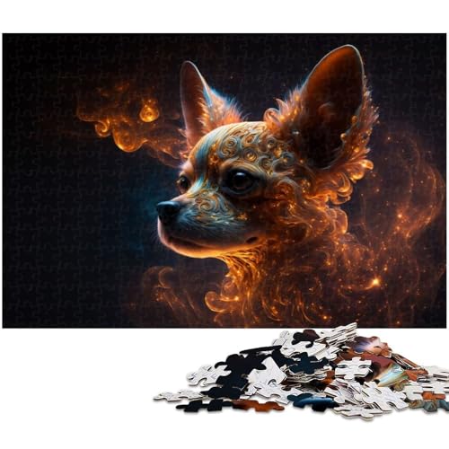 Puzzle 1000 Teile Chihuahua Puzzle für Erwachsene Holzpuzzle Spielzeug Wanddekoration (Größe 75 x 50 cm) von zouxangzz