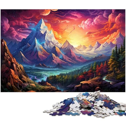 Puzzle 1000 Teile Fantasie Berglandschaft Puzzle für Erwachsene Holzpuzzle Spielzeug Wanddekoration 1000 Teile (75 x 50 cm) von zouxangzz