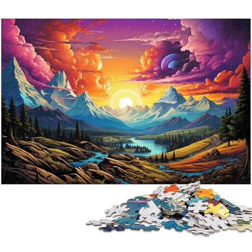 Puzzle 1000 Teile Fantasie Bunte Landschaft Puzzle für Erwachsene Holzpuzzle Spielzeug Wanddekoration 1000 Teile (75 x 50 cm) von zouxangzz
