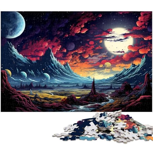 Puzzle 1000 Teile Fantasie Bunte Nachtszene Puzzle für Erwachsene Papierpuzzle Spielzeug Wanddekoration 1000 Teile (38 x 26 cm) von zouxangzz