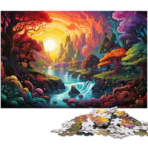 Puzzle 1000 Teile Fantasie Sonnenuntergangslandschaft Puzzle für Erwachsene Papierpuzzle Spielzeug Wanddekoration 1000 Teile (38 x 26 cm) von zouxangzz
