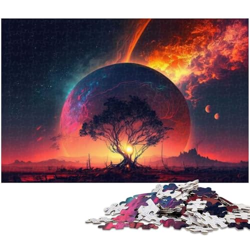 Puzzle 1000 Teile Fantasielandschaft Puzzle für Erwachsene Holzpuzzle Spielzeug Wanddekoration 1000 Teile (75 x 50 cm) von zouxangzz
