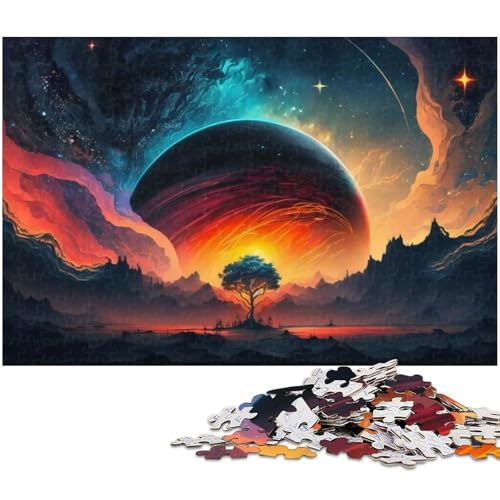 Puzzle 1000 Teile Fantasielandschaftspuzzle für Erwachsene Holzpuzzlespielzeug Wanddekoration (Größe 75 x 50 cm) von zouxangzz