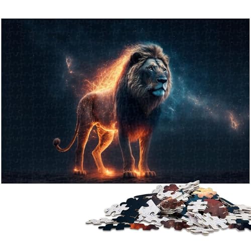 Puzzle 1000 Teile Fantastisches Löwenpuzzle für Erwachsene Papierpuzzle Spielzeug Wanddekoration (Größe 38 x 26 cm) von zouxangzz