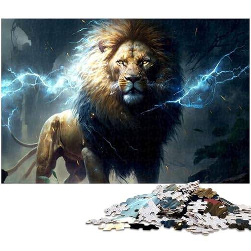 Puzzle 1000 Teile Fantasy Löwe Puzzle für Erwachsene Holzpuzzle Spielzeug Wanddekoration (Größe 75 x 50 cm) von zouxangzz