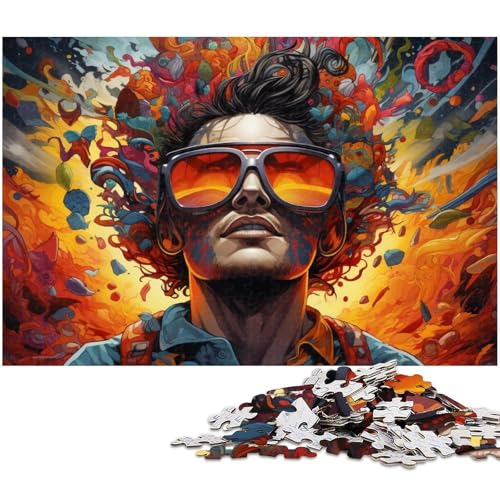 Puzzle 1000 Teile Farbiges Mann Puzzle für Erwachsene Papierpuzzle Spielzeug Wanddekoration 1000 Teile (38 x 26 cm) von zouxangzz