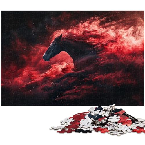 Puzzle 1000 Teile Farbiges Pferdepuzzle für Erwachsene Papierpuzzle Spielzeug Wanddekoration (Größe 38 x 26 cm) von zouxangzz