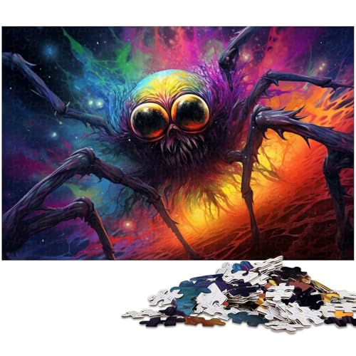 Puzzle 1000 Teile Farbiges Spinnenpuzzle für Erwachsene Holzpuzzlespielzeug Wanddekoration 1000 Teile (75 x 50 cm) von zouxangzz
