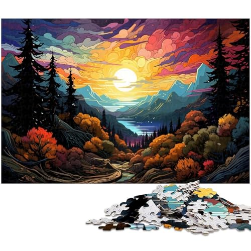 Puzzle 1000 Teile Farbillustration des Bialowieza Waldes Puzzle für Erwachsene Holzpuzzle Spielzeug Wanddekoration 1000 Teile (75 x 50 cm) von zouxangzz
